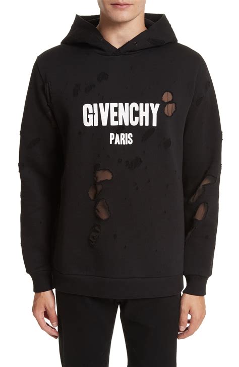 givenchy hoodie destroyed|givenchy hoodie with holes.